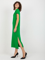 Hurt Zielona midi sukienka basic z rozcięciami Liliane