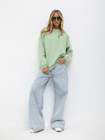 Pistacjowa dresowa bluza oversize z bawełny