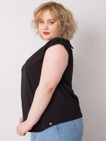 Black Penny Cotton Plus Size Blouse