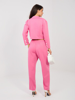 Ciemnoróżowy dresowy komplet w eleganckim stylu RUE PARIS 