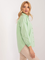Hurt pistaziengrüne Oversize-Bluse mit Knopfverschluss.