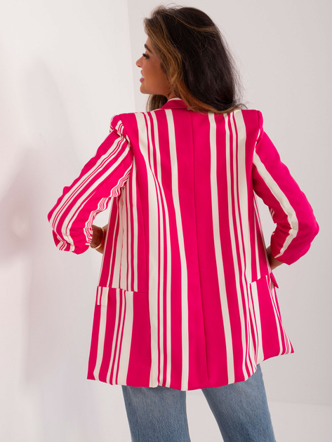 Hurtownia Fuksjowo-ecru marynarka bez zapięcia