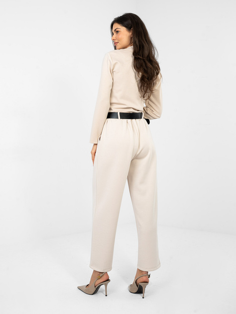 Jasnobeżowe dresowe spodnie w eleganckim stylu