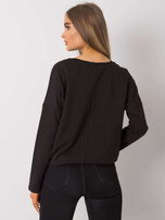 Schwarze Basic-Bluse mit Tasche Norine.