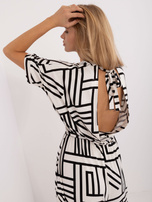 Hurt Ecru kopertowy kombinezon ze spodniami typu culotte