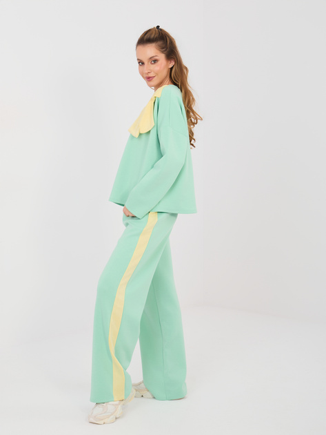 Pistacjowy dresowy komplet z bluzą oversize RUE PARIS