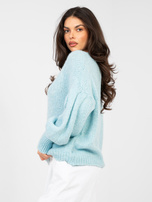 Pastelowy niebieski sweter w jednolitym kolorze