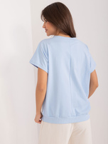 Hurt Jasnoniebieska damska bluzka z ozdobnym haftem RUE PARIS