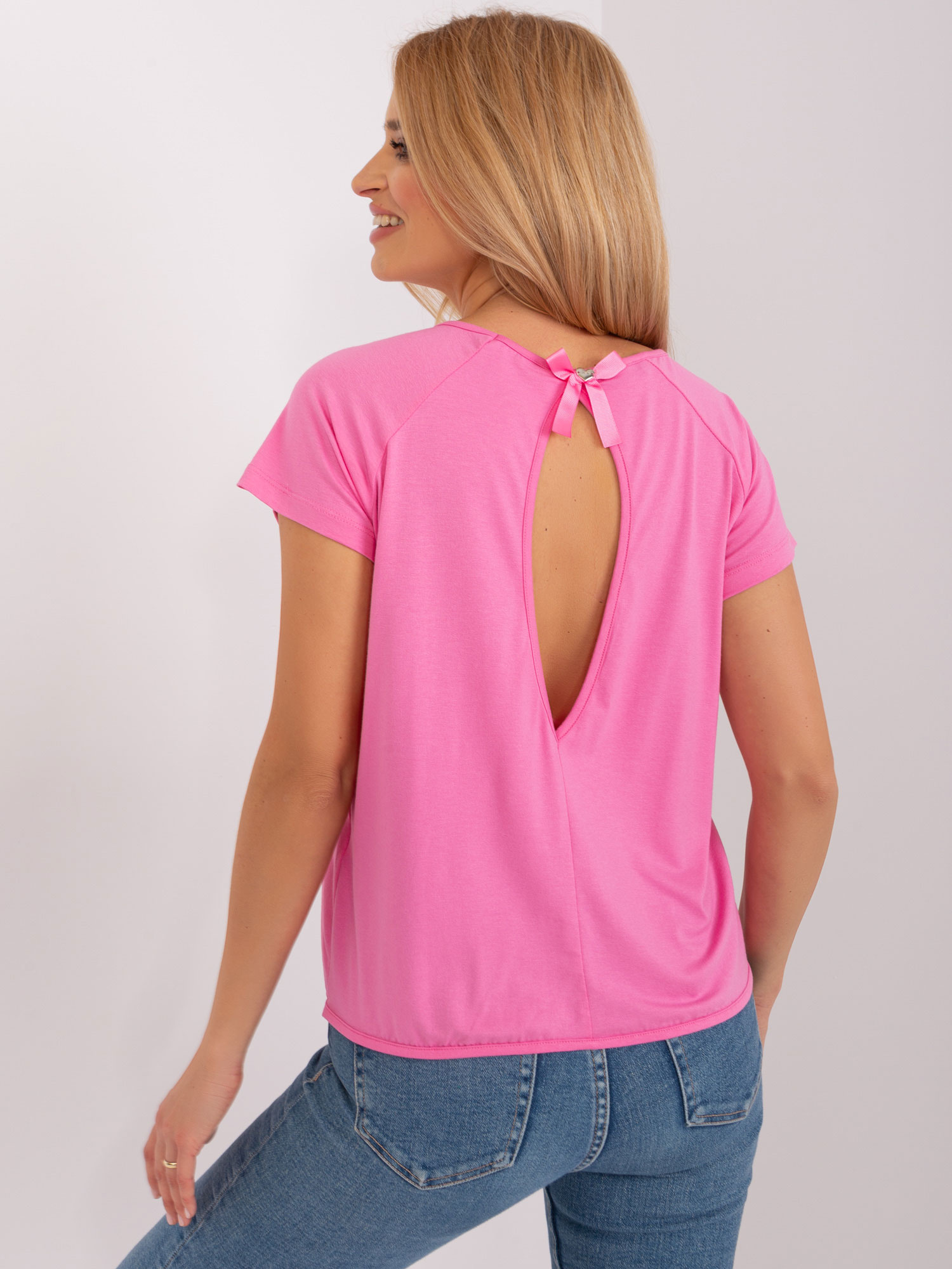 Großhandel Rosa Bluse aus Viskose Lucienne BASIC FEEL GOOD.