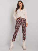 Czarno-czerwone spodnie we wzory Dorchester