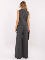 Ciemnoszare szerokie spodnie od garnituru RUE PARIS