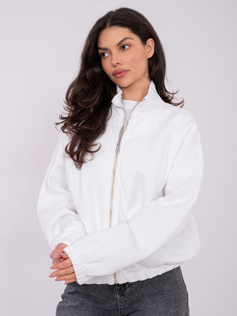 Ecru rozpinana bluza basic z bawełny