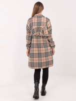 Beżowo-czarna asymetryczna koszula w kratę Bonnie