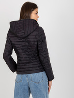 Hurt Czarna kurtka pikowana z kapturem