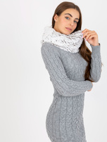 Hurt Biało-ciemnobrązowy komin ze sztucznego futerka