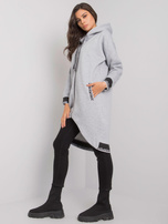 Szara rozpinana bluza z kapturem Mayar