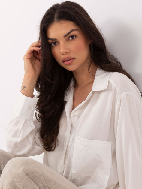 Biała rozpinana koszula z wiskozy