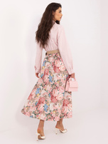 Różowa długa spódnica z wysokim stanem 