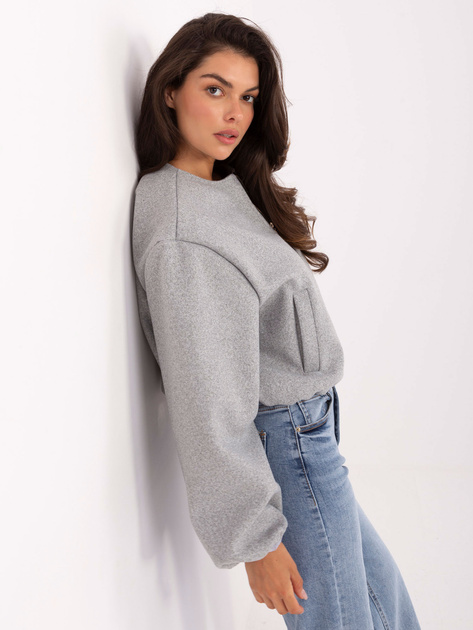 Szara kurtka balloon z kieszeniami