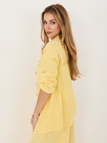 Jasnożółta muślinowa koszula z długim rękawem 