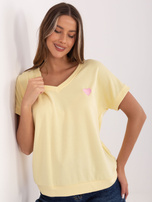 Miętowa damska bluzka oversize z krótkim rękawem