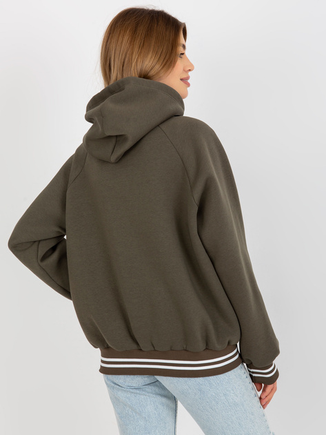 Hurtownia Khaki dresowa bluza z kapturem i literą S