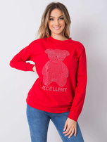 Roter Pullover mit Applikation Darla.
