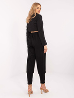 Hurtownia online Czarne dresowe spodnie z kieszeniami