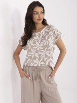 Dunkelbeige Damenbluse aus Viskose SUBLEVEL.
