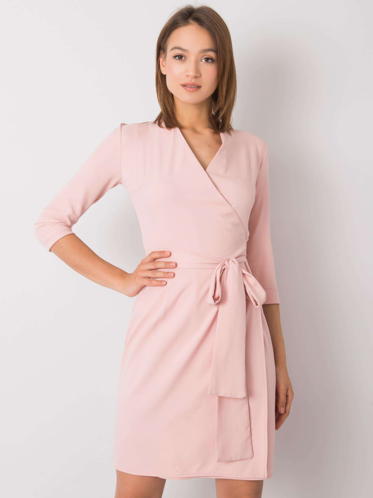 Dirty pink dress with tie Edelie
