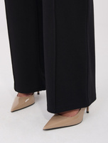 Czarne spodnie z szeroką nogawką RUE PARIS 