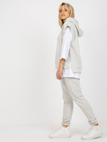 Hurt Jasnoszary trzyczęściowy komplet casualowy z bluzką