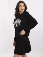 Czarny dresowy komplet z bluzą oversize