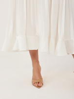 Ecru cocktail dress with shoulder tie RUE PARIS.