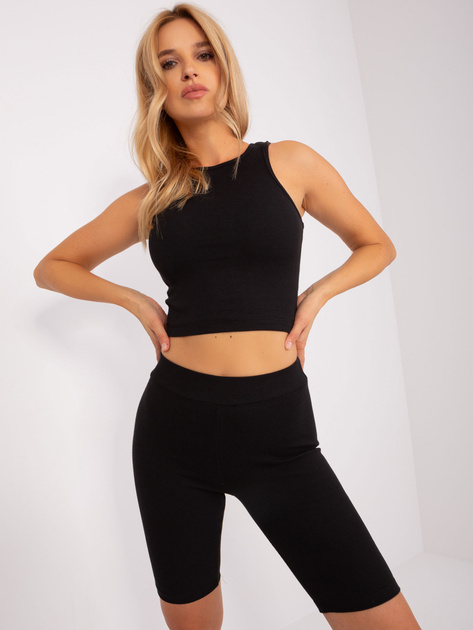 Hurt Czarny trzyczęściowy komplet casualowy z szeroką bluzą