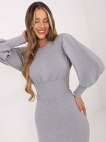 Szara melanżowa sukienka prążkowana Leticia RUE PARIS