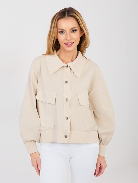 Beżowa koszula oversize z bawełny RUE PARIS