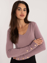 Hurt Brudnofioletowy sweter klasyczny z długim rękawem