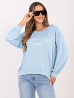 Jasnoniebieska bluza oversize z miękkiego materiału RUE PARIS 