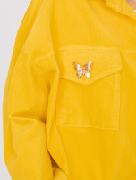 Ciemnożółta sztruksowa kurtka typu bomber RUE PARIS 