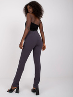 Grafitowe spodnie dresowe z wysokim stanem Santos RUE PARIS