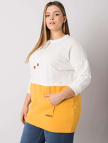 Ecru-żółta bluza plus size bez kaptura Sira