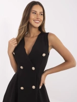 Czarna mini sukienka w stylu marynarki