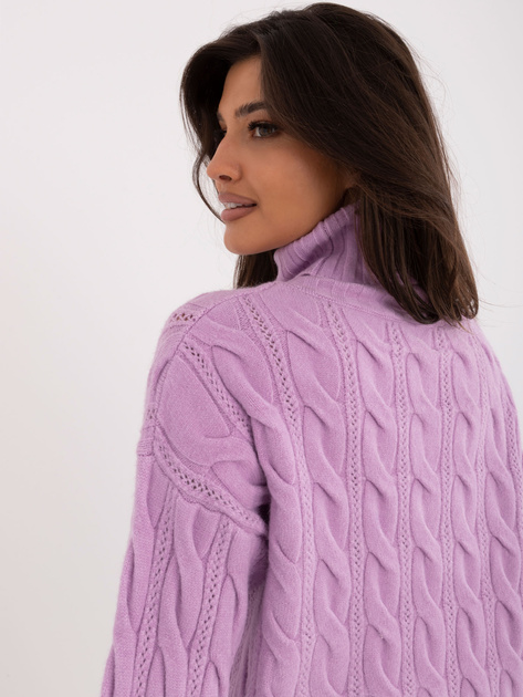 Hurtownia Liliowy damski sweter golf o kroju oversize