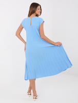 Niebieska trapezowa sukienka na lato RUE PARIS