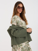 Khaki damski płaszcz oversize z podszewką RUE PARIS