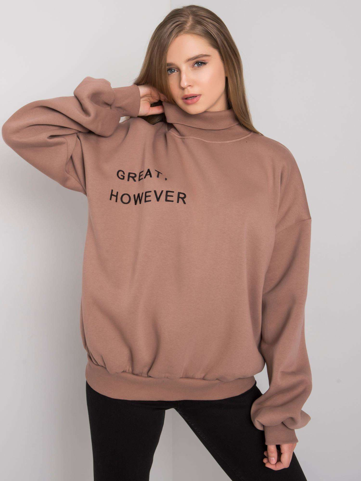 Svetlohnedá zateplená oversized mikina Kelly.