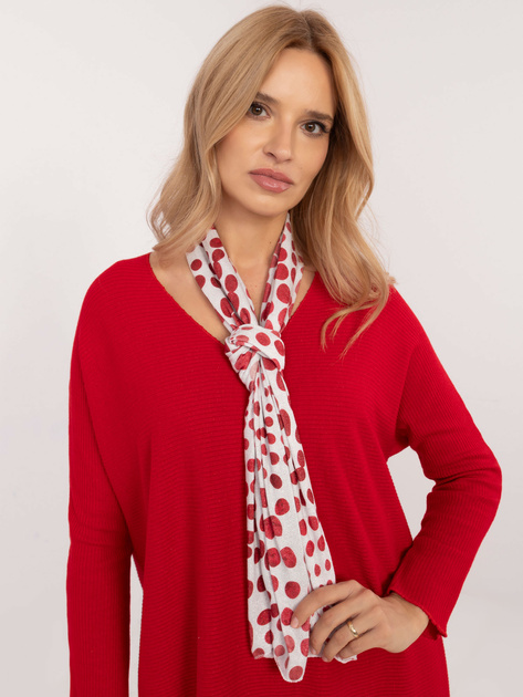 Hurtownia Czerwony elegancki sweter oversize w prążek