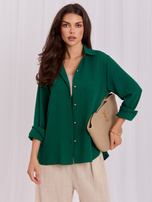 Ciemnozielona rozpinana koszula z bawełny