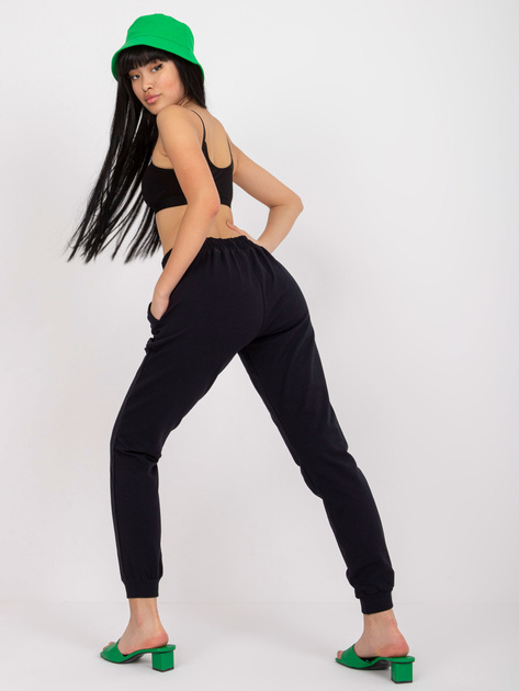 Granatowe dresowe spodnie basic z wiązaniem